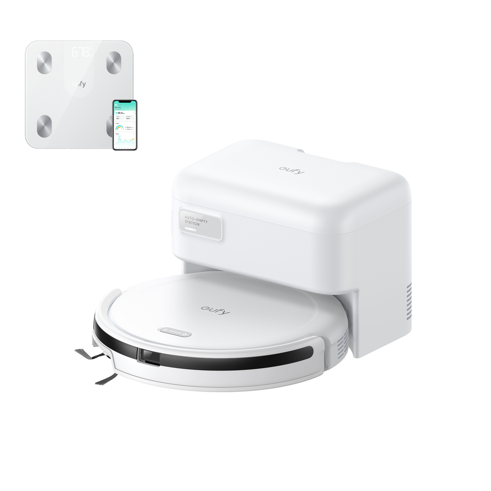 eufy Robot Vacuum C10 with Smart Scale A1 White