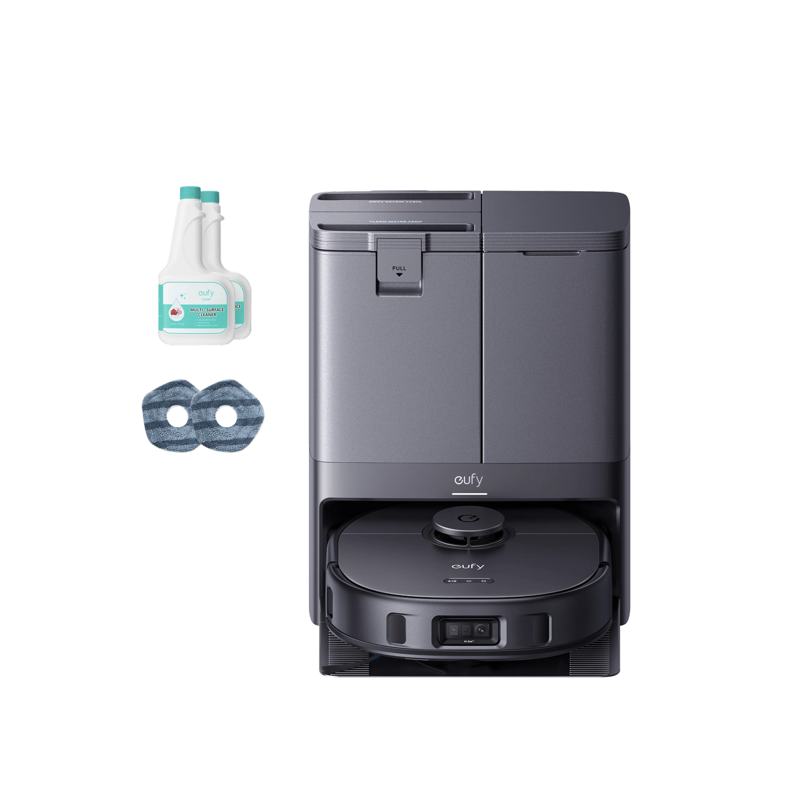 eufy X10 Pro Omni + 2 bottles of eufy Floor Cleaning Solution+2 Washable Vacuum Mop Cloths