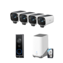eufyCam S3 Pro 4-Cam Kit + Video Doorbell E340 + 1 TB Hard Drive