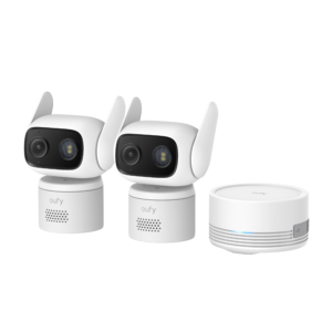 eufy Wired Cam C31 Pan-Tilt Camera 2 Pack with HomeBase Mini (White)