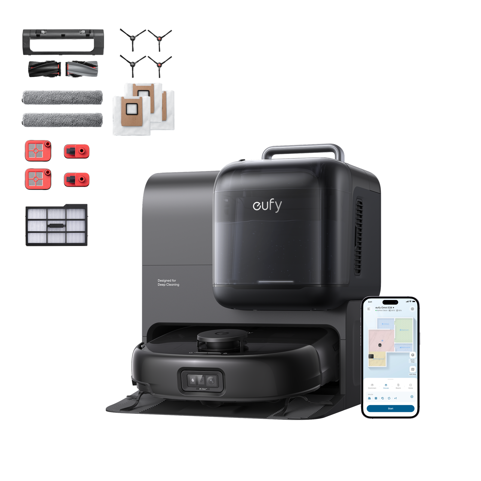 eufy Robot Vacuum Omni E28 with Complete Accessory Kit